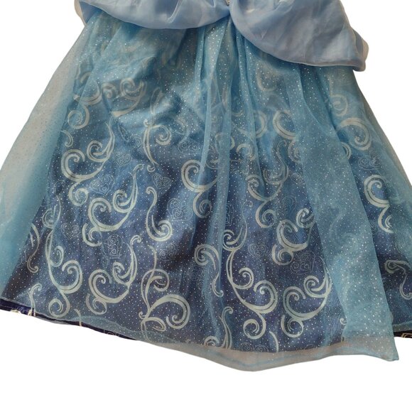 Girls Cinderella Costume 7-8 Years Light Blue Princess Dress w Poofy Skirt - Picture 5 of 10